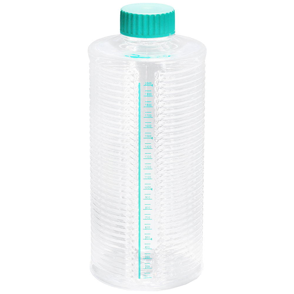 2000 mL Sterile Roller Bottles, Working Volume 300-400 mL, Surface Area 1900 cm², TC-Treated, Easy grip plug seal cap