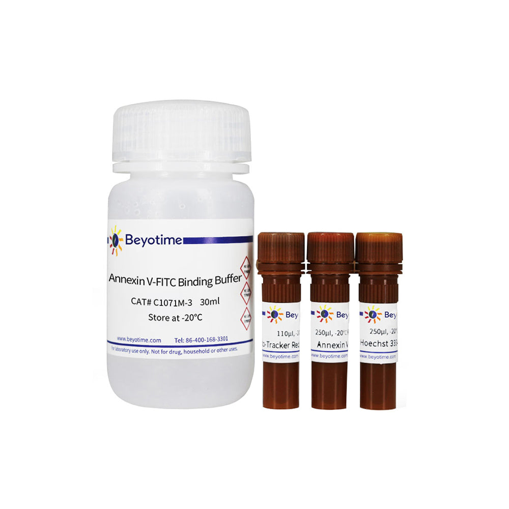 Mitochondrial Membrane Potential and Apoptosis Detection Kit with Mito-Tracker Red CMXRos and Annexin V-FITC, 50T
