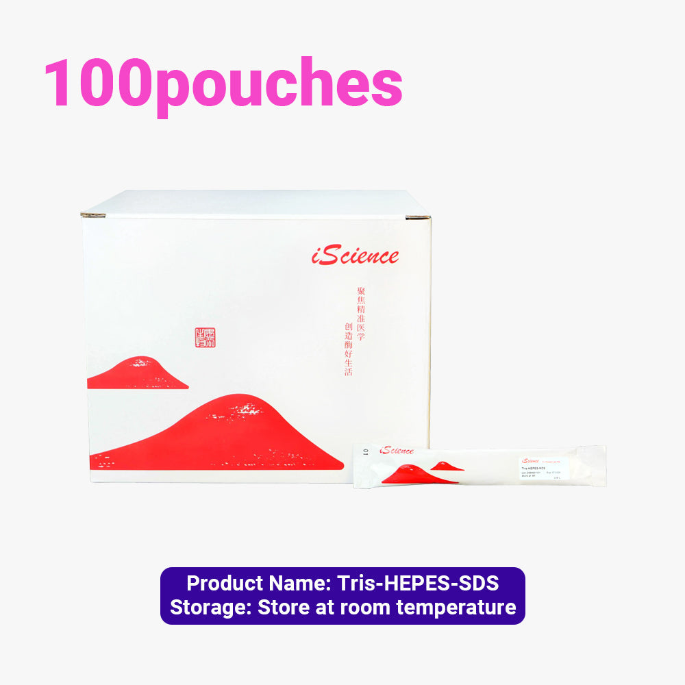 100 包 Tris-HEPES-SDS 溶液速溶顆粒，0.5 公升/袋濃度，室溫儲存，適合常溫運輸