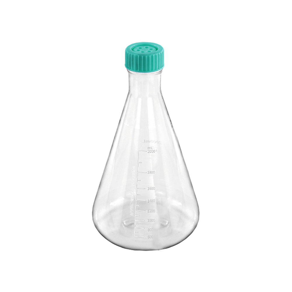 2000ml 無菌 PC 錐形瓶，未經處理，密封蓋，DNA 酶/RNA 酶，無熱源