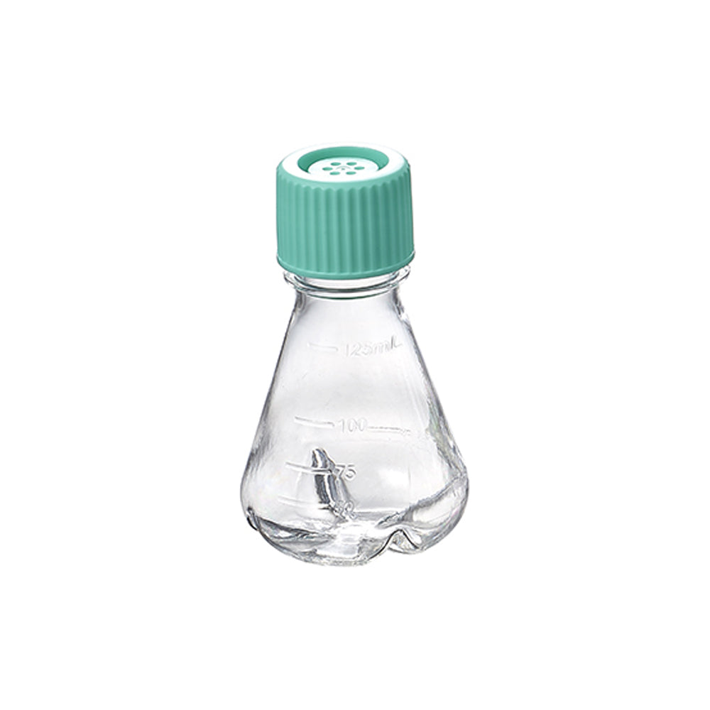 錐形瓶，125 毫升，PETG，未處理，通氣蓋，帶擋板，DNA 酶/RNA 酶，無熱原，無菌，24 件/箱