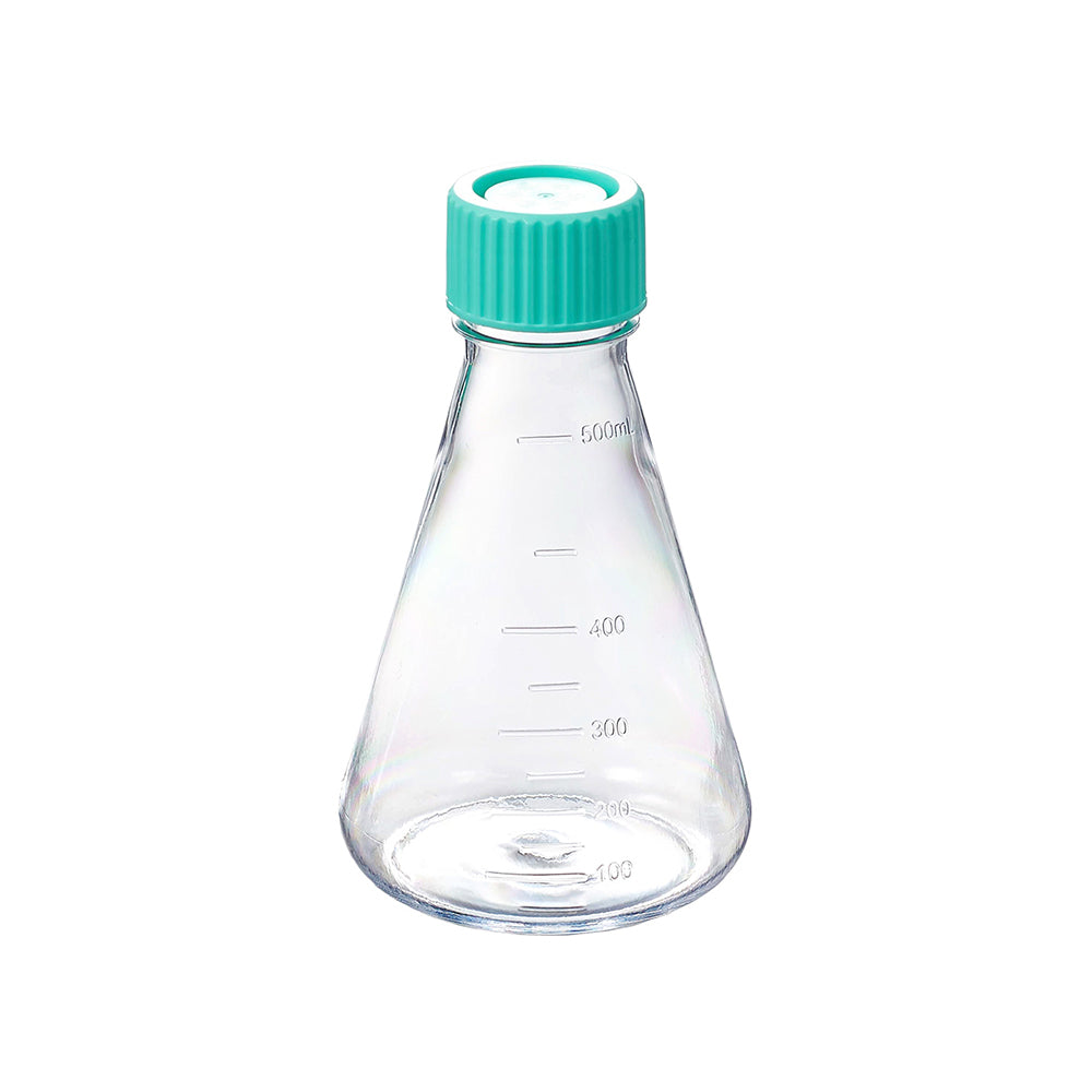 Erlenmeyer Flasks, 500 mL, PETG, Non-treated, Plug seal, Dnase/Rnase, Non-Pyrogenic, Sterile, 12piece(s)/case