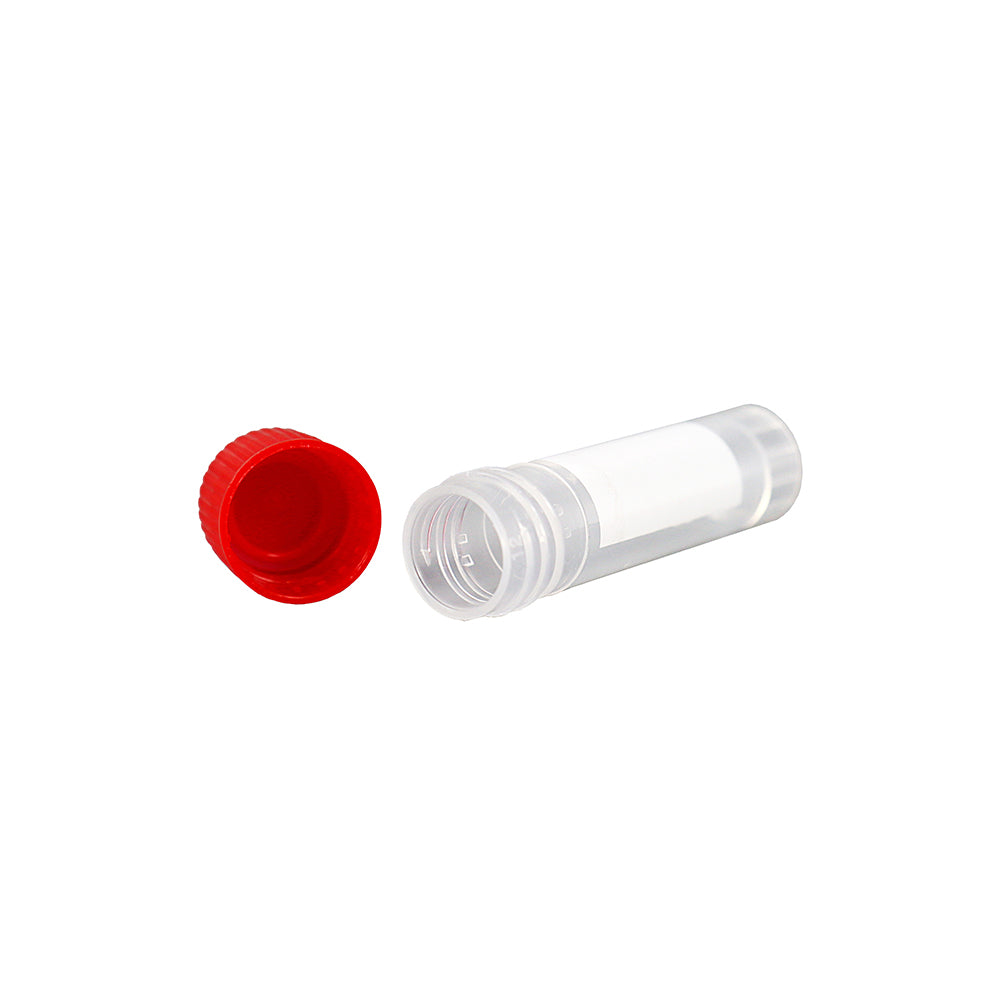 Freezing Vials, 2.0 mL, Conical, Red, Flat cap, bag packing way, non-Sterile, DNAse&RNAse free, Non-Pyrogenic, 5000piece(s)/case