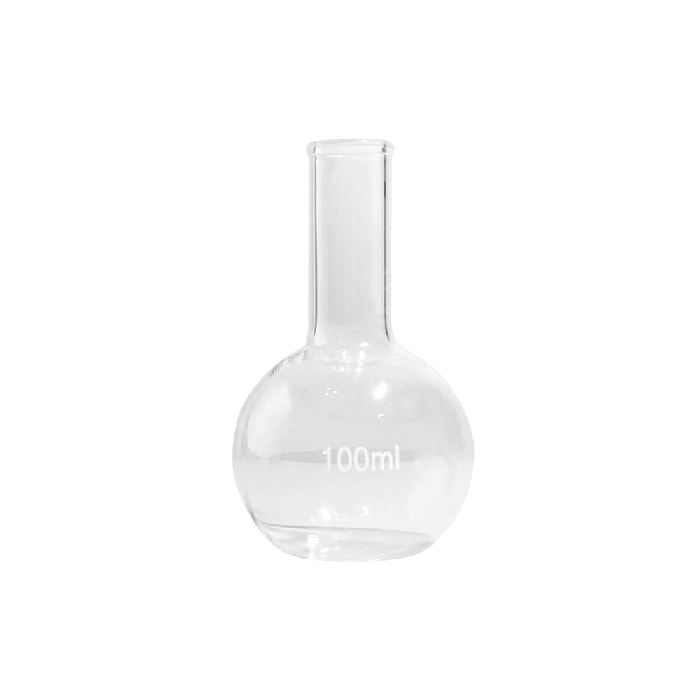 Boiling Flask, Flat Bottom, Borosilicate 3.3 Glass, 500mL, Neck OD 34mm, Bottle OD 105mm, 170mm H, 48 pcs/case