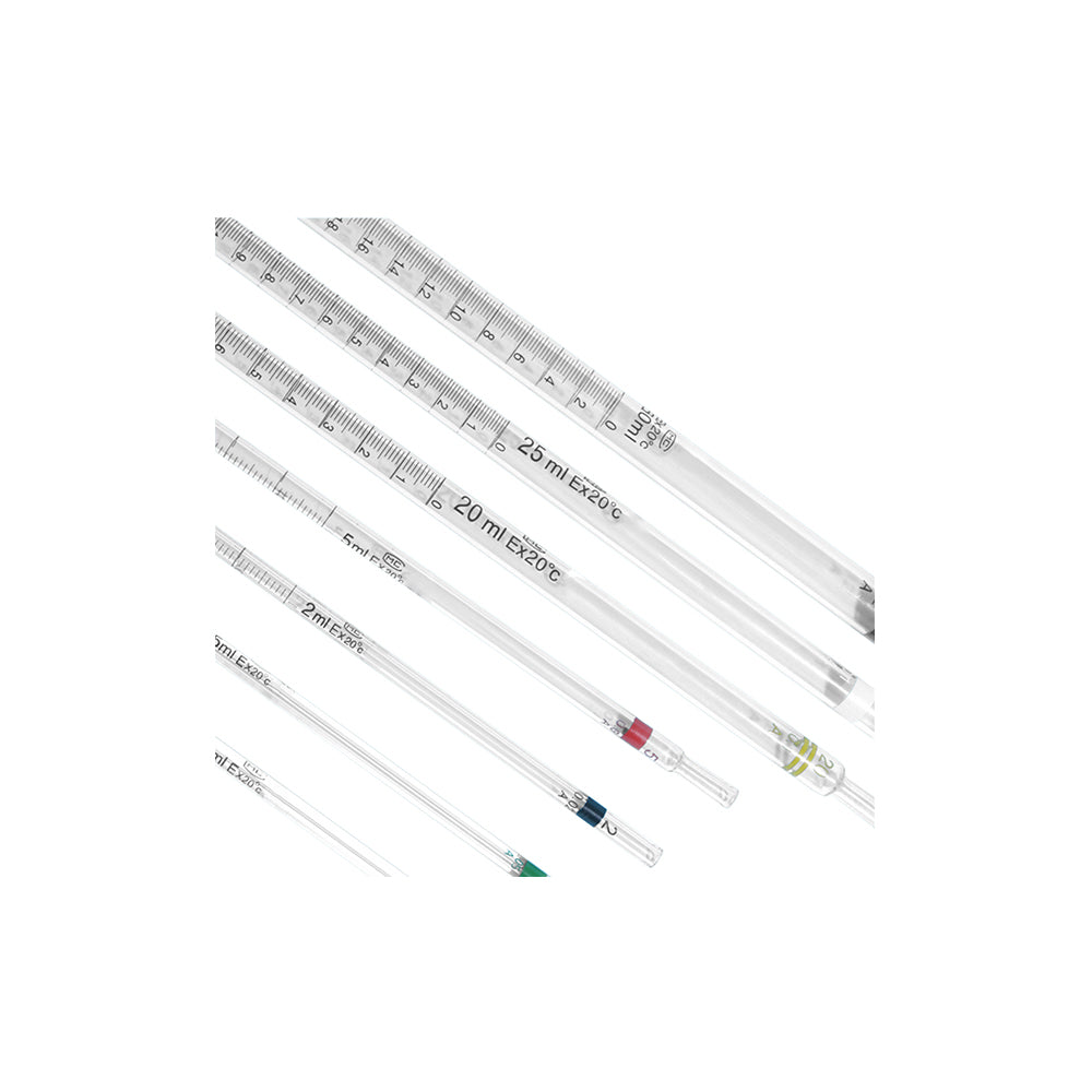 Measuring Pipette, Class A, Top Zero, Graduated, 5mL, 0.05mL Grad, Tol ±0.025mL, Red, 480 pcs/case