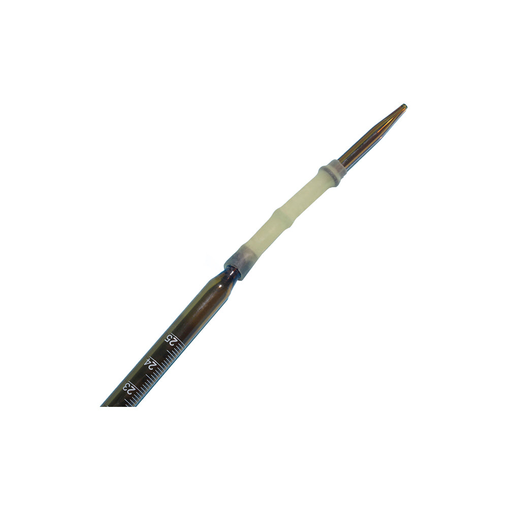 Burette, Amber Glass, Rubber Tubing, Glass Bead & Tip, Class A, 100mL, 0.2mL Grad, Tol ±0.10mL, H 860mm, 100 pcs/case