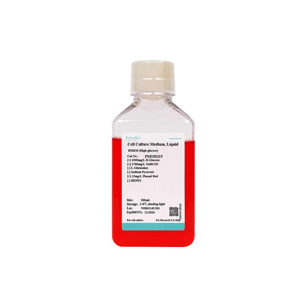 DMEM (High glucose), without L-glutamine, sodium pyruvate, 500mL