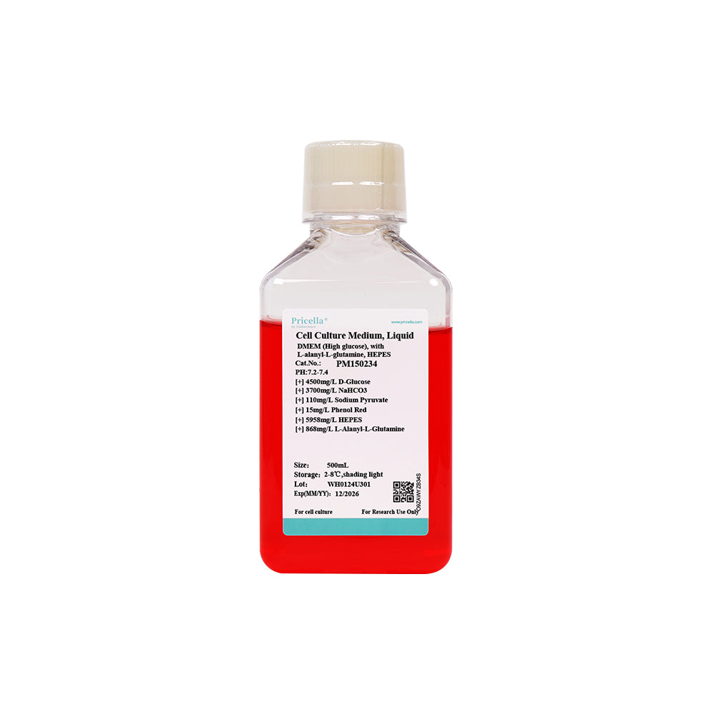 DMEM (High glucose), with L-alanyl-L-glutamine, HEPES, 500mL