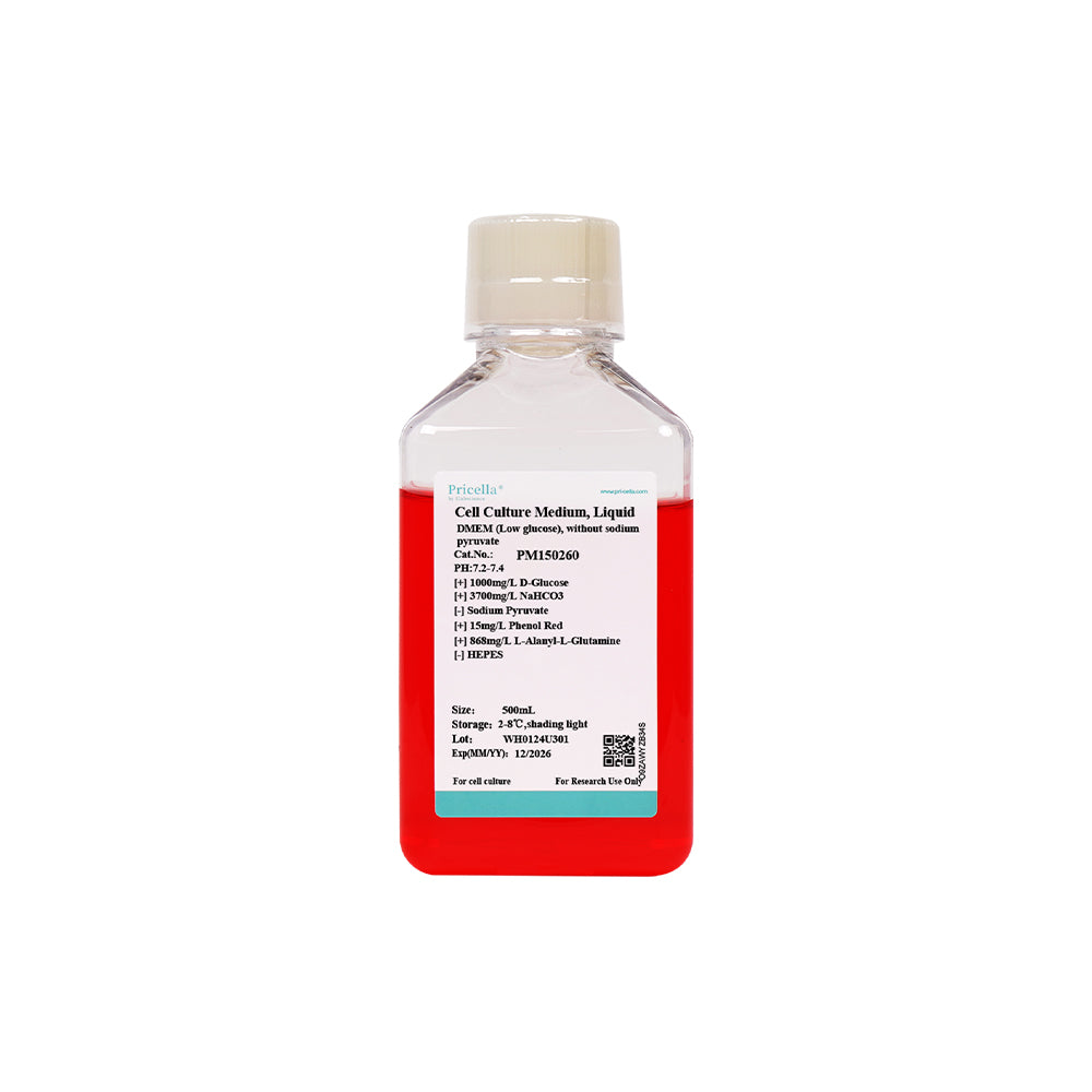 DMEM (Low glucose), with L-alanyl-L-glutamine, without sodium pyruvate, 500mL