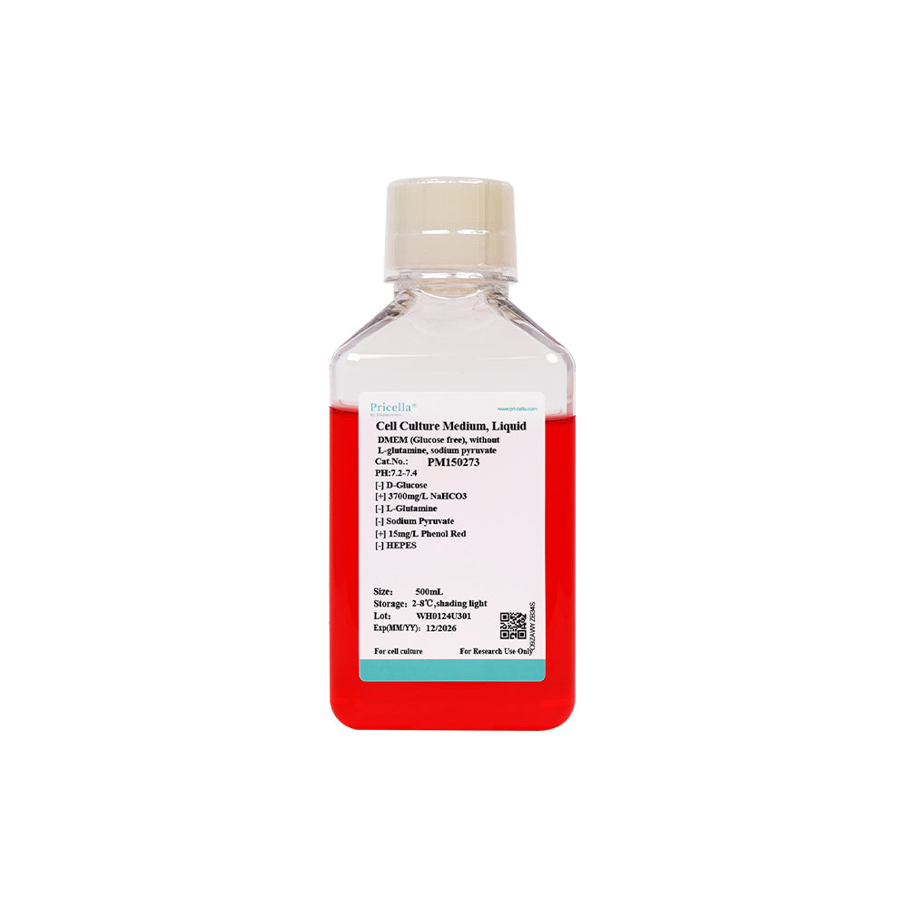 DMEM (Glucose free), without L-glutamine, sodium pyruvate, 500mL