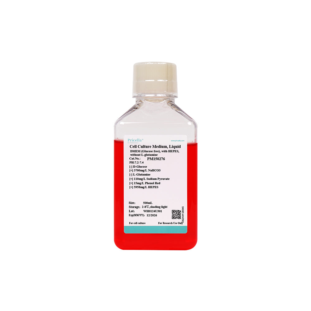 DMEM (Glucose free), with HEPES, without L-glutamine, 500mL