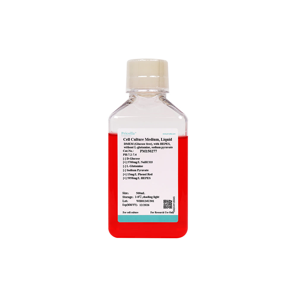DMEM (Glucose free), with HEPES, without L-glutamine, sodium pyruvate, 500mL