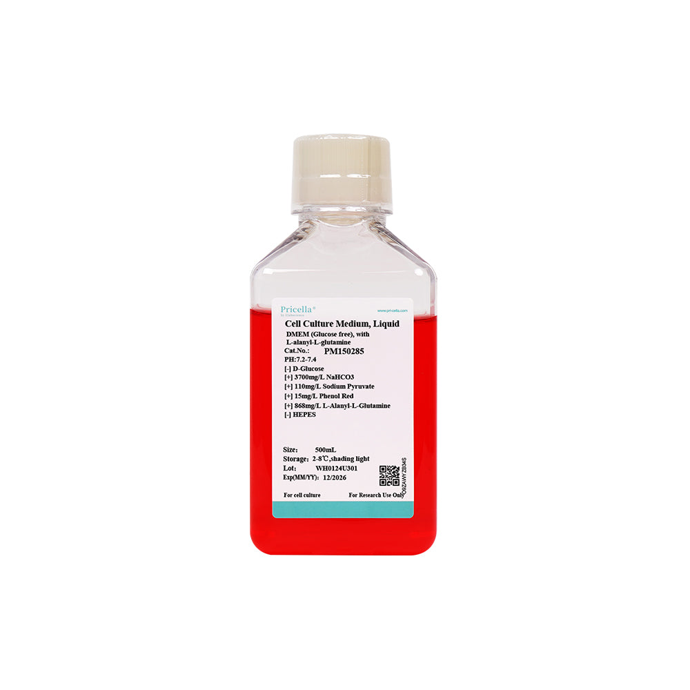 DMEM（無葡萄糖），含 L-丙氨酰-L-谷氨酰胺，500mL