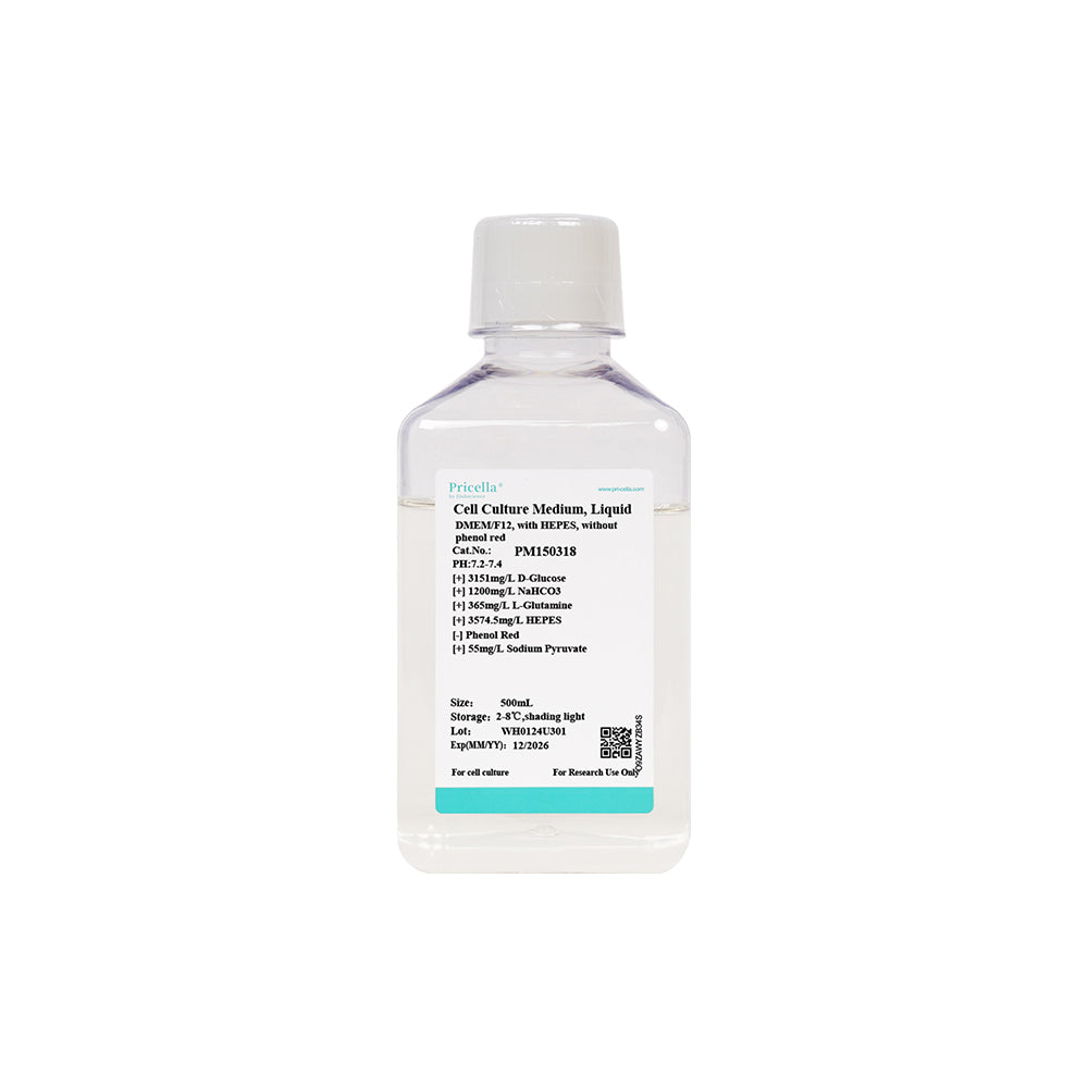 DMEM/F12, with HEPES, without phenol red, 500mL