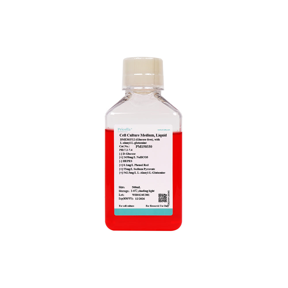 DMEM/F12 (Glucose free), with L-alanyl-L-glutamine, 500mL