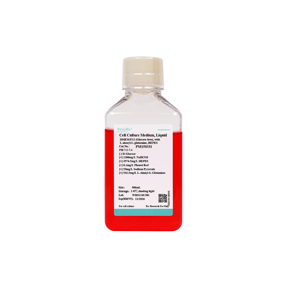 DMEM/F12 (Glucose free), with L-alanyl-L-glutamine, HEPES, 500mL
