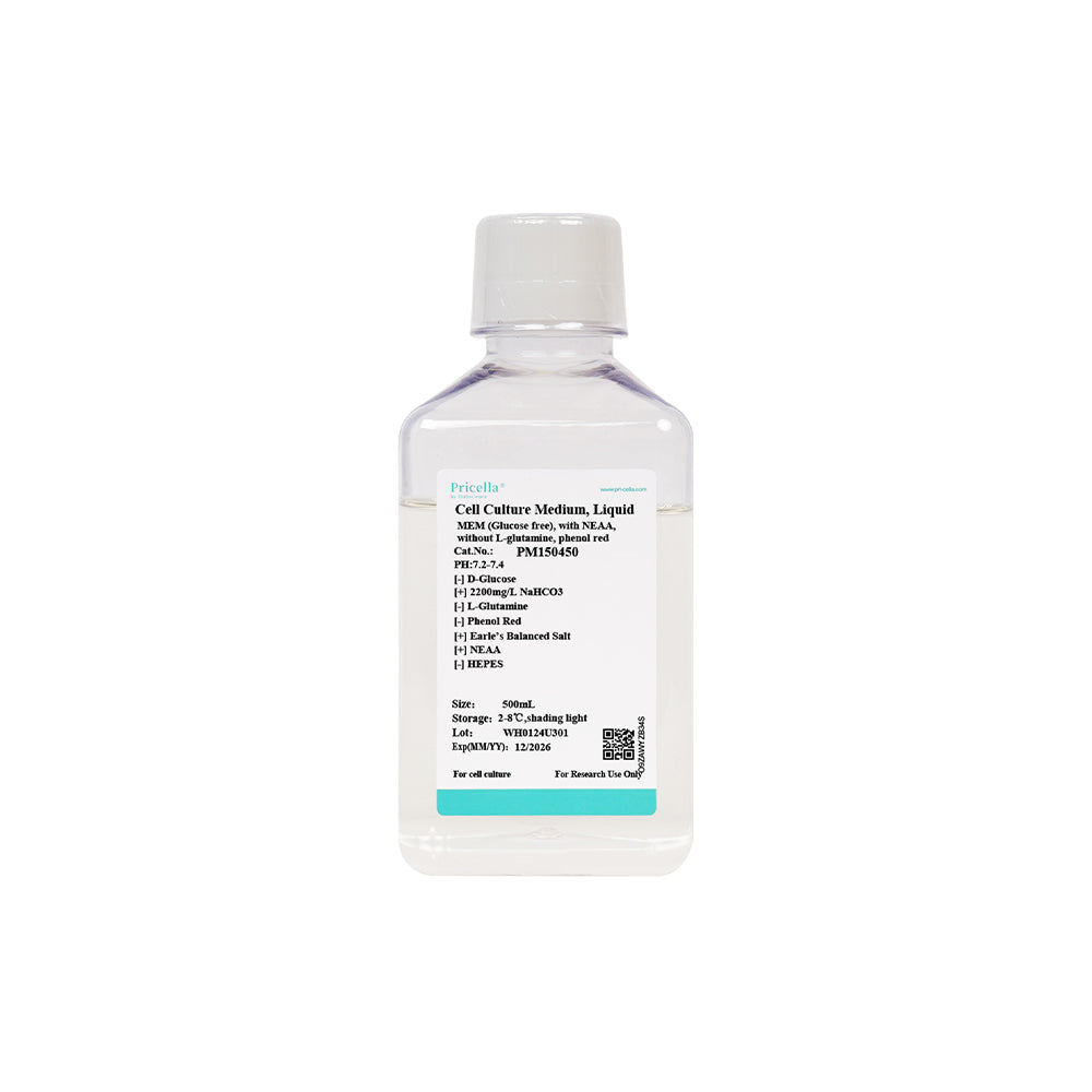 MEM (Glucose free), with NEAA, without L-glutamine, phenol red, 500mL