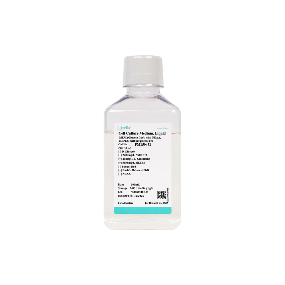 MEM (Glucose free), with NEAA, HEPES, without phenol red, 500mL