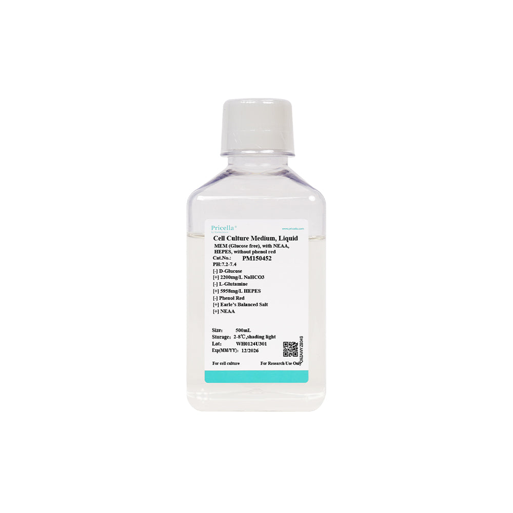 MEM (Glucose free), with NEAA, HEPES, without L-glutamine, phenol red, 500mL