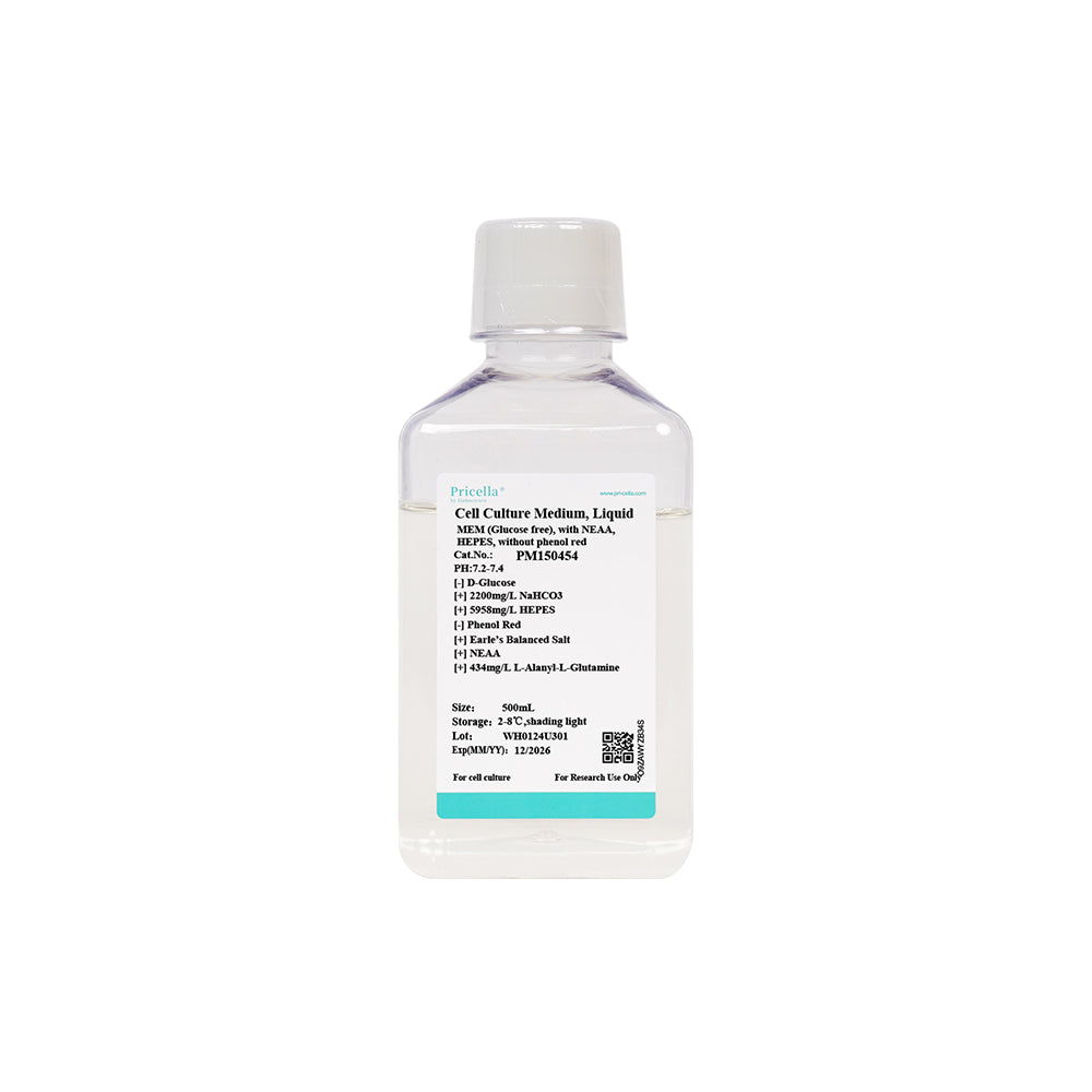 MEM (Glucose free), with NEAA, L-alanyl-L-glutamine, HEPES, without phenol red, 500mL