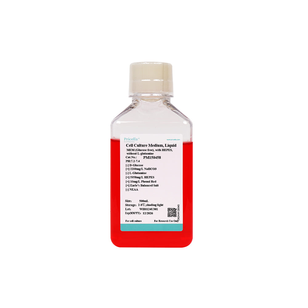 MEM (Glucose free), with HEPES, without L-glutamine, 500mL