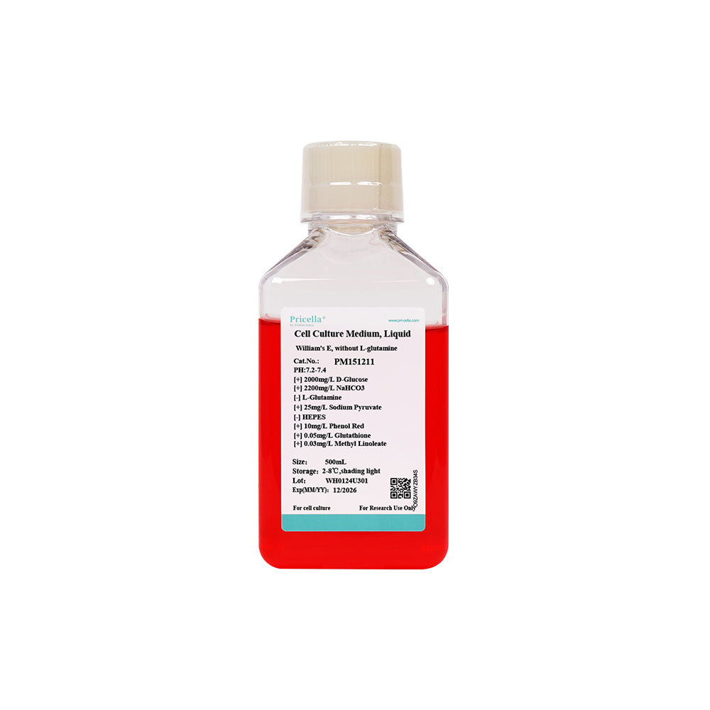 William's E, without L-glutamine, 500mL