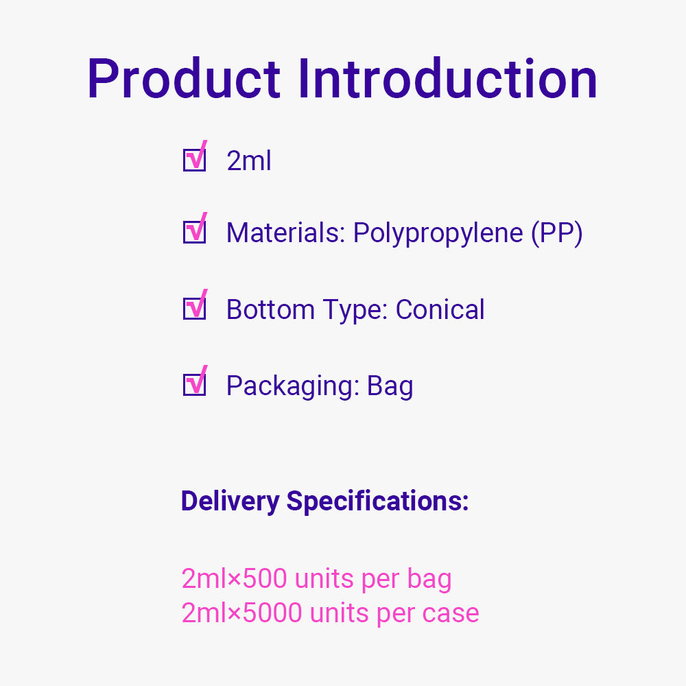 2.0 mL Sterile Screw™ Cap Micro Centrifuge tubes, PP Material, Conical Bottom