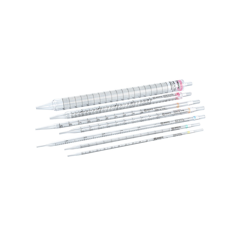 血清移液器，10 mL，廣口，刻度1/10 mL，橘色代碼，非無菌，400 件/箱