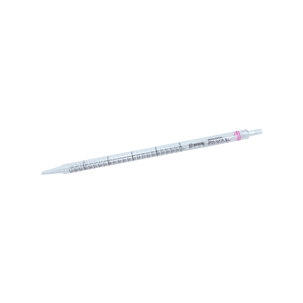 血清移液器，25 mL，長度：338.9 mm，刻度 2/10 mL，紅色，無菌，150 個/箱