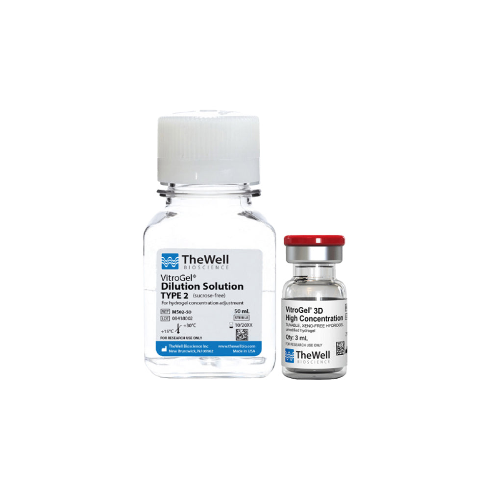 VitroGel® 3D High Concentration Tunable Xeno-Free Hydrogel Kit with Sucrose-Free Dilution Solution for Sugar-Sensitive Cell Cultures, 3 mL