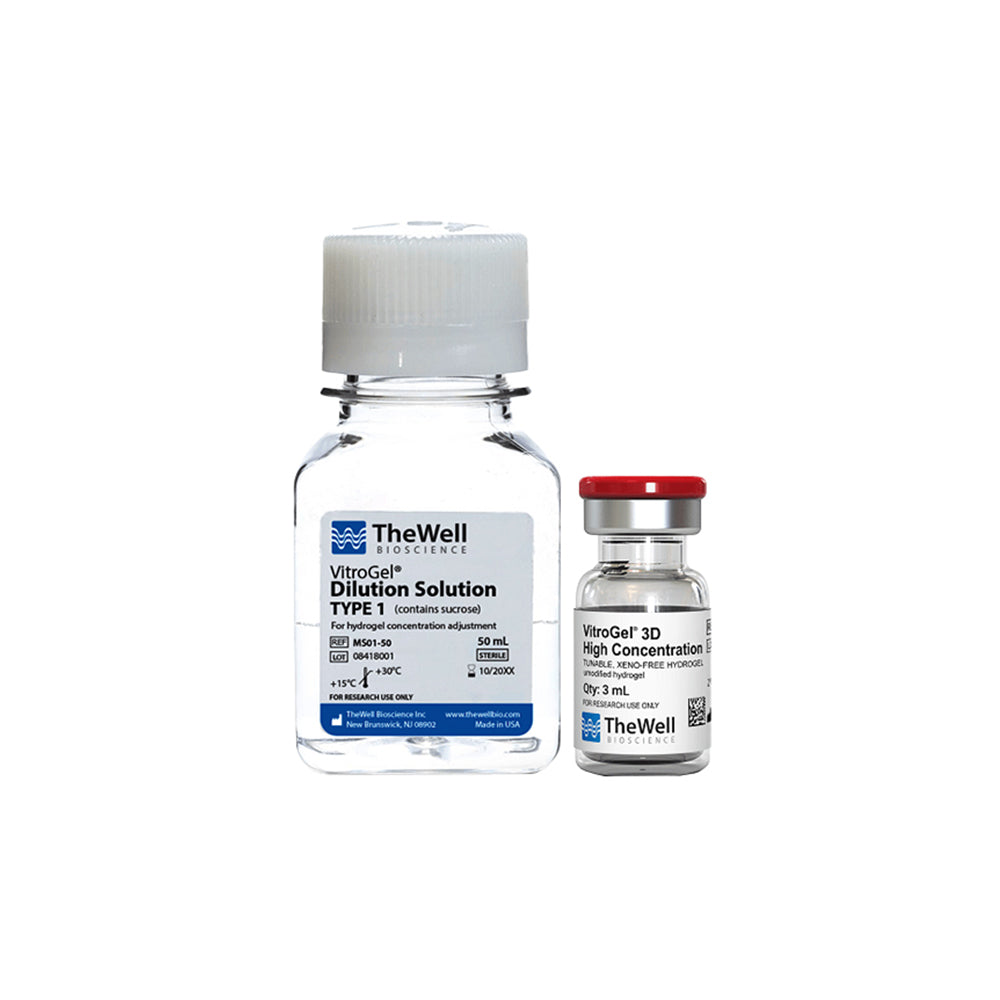 VitroGel® 3D High Concentration Tunable Xeno-Free Hydrogel Kit with Sucrose-Containing Dilution Solution for Optimal Osmolarity, 3 mL