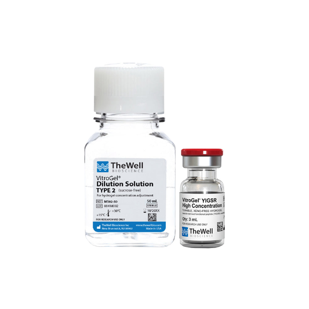 VitroGel® YIGSR High Concentration Tunable Xeno-Free Hydrogel Kit with Sucrose-Free Dilution Solution for Sugar-Sensitive Cell Cultures, 3 mL
